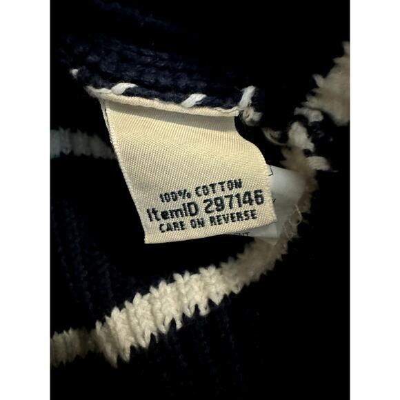 L. L. Bean  Sweater Blue with White Stripes Size Medium - Picture 6 of 11